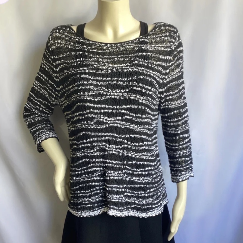 Eileen Fisher Variegated Knit Sweater Size L